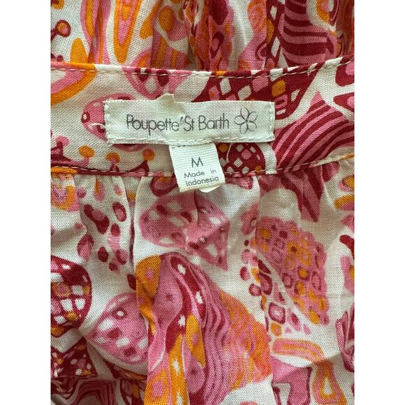 Poupette‎ St. Barth Mini Bona V-Neck in Red Chagal Size Medium - Picture 8 of 13